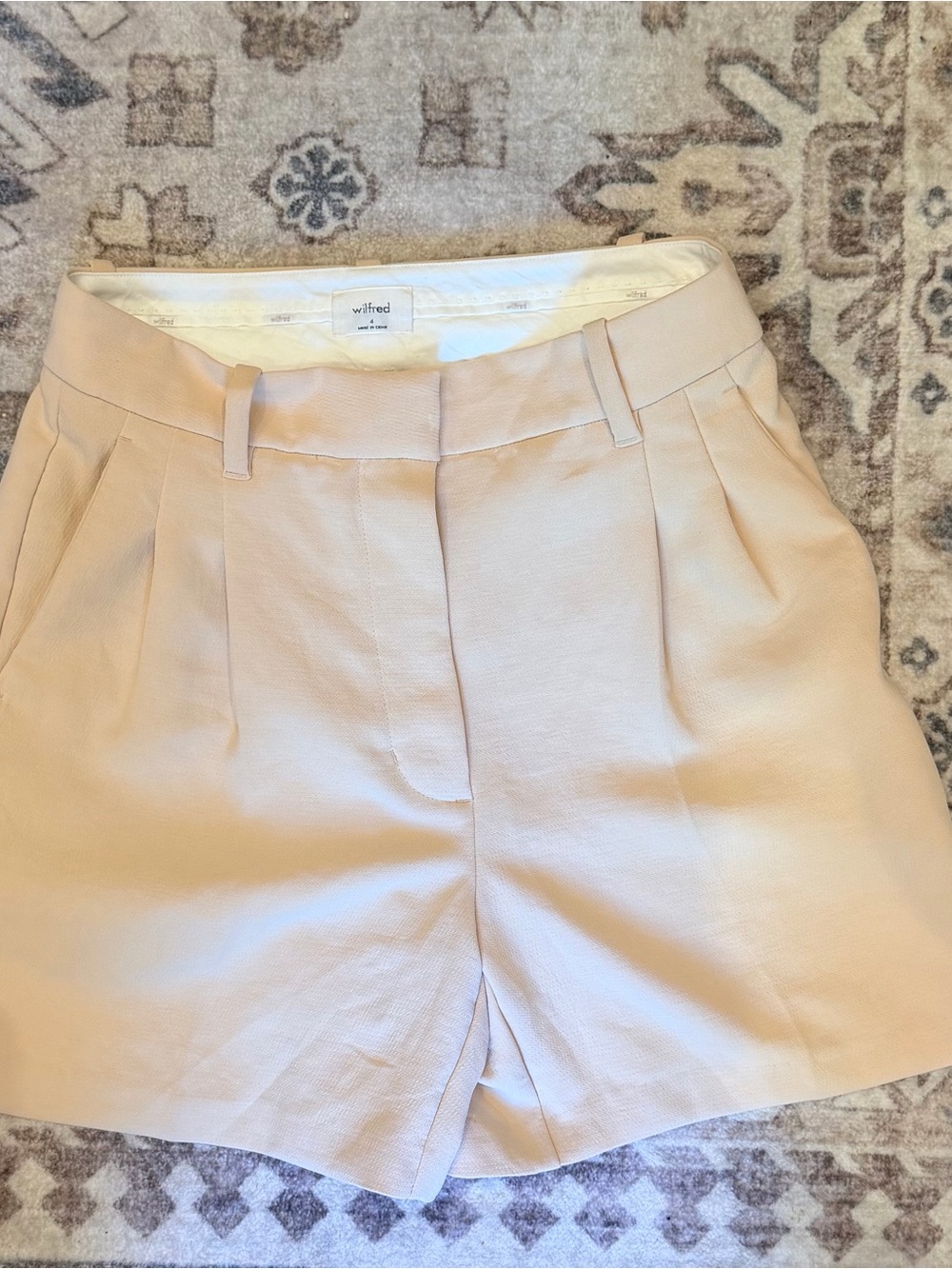 Wilfred Beige High-Waist Tailored Shorts